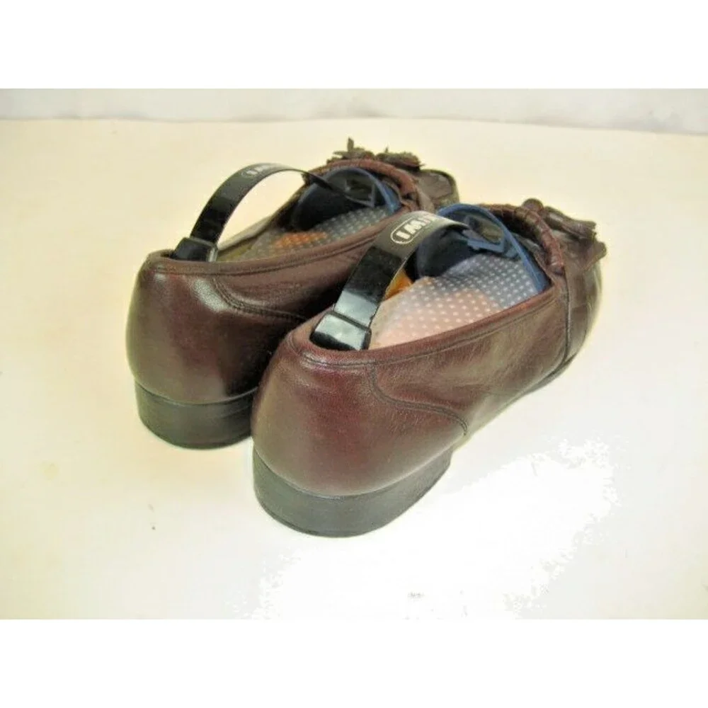 Mens Bostonian Brown  Leather Tassle Kilt Loafers sz 8M
